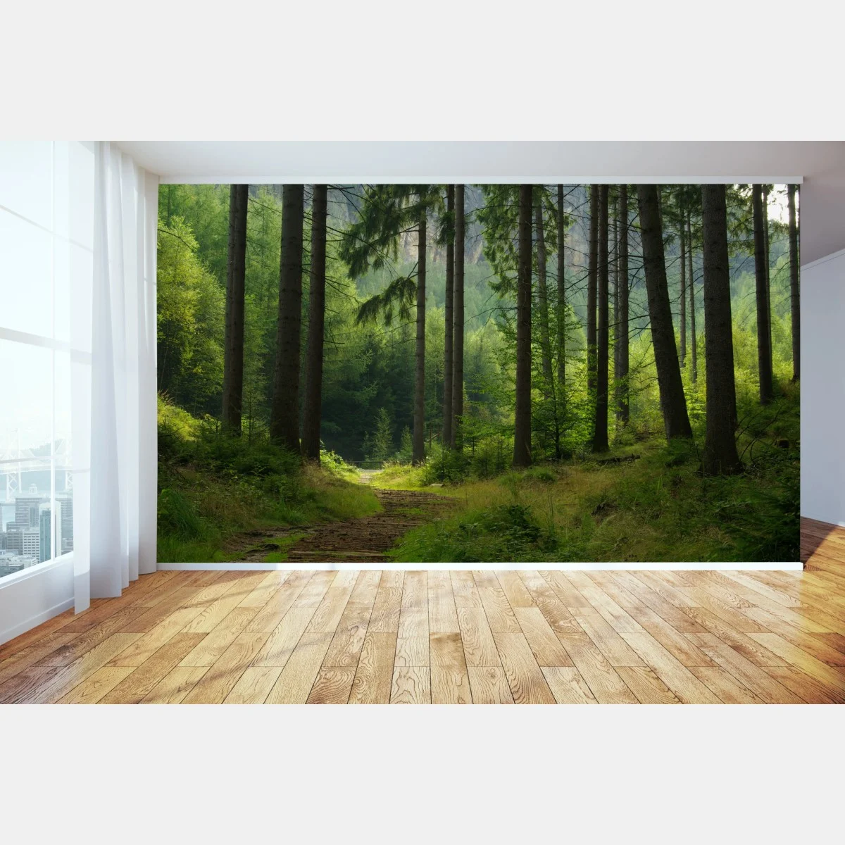 Fototapeta spokojna leśna ścieżka – Wallissimo® Fototapeta spokojna leśna ścieżka – Wallissimo®
