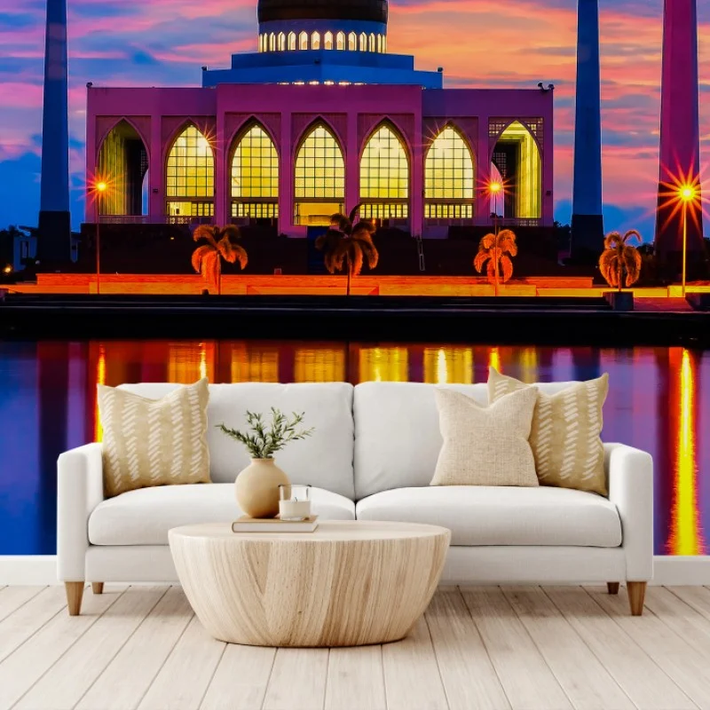 Fototapeta zachód słońca przy meczecie w Songkhla