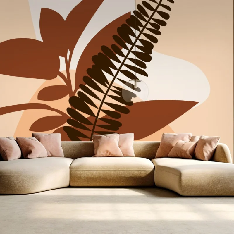 Fototapeta ziemiste abstrakcyjne liście