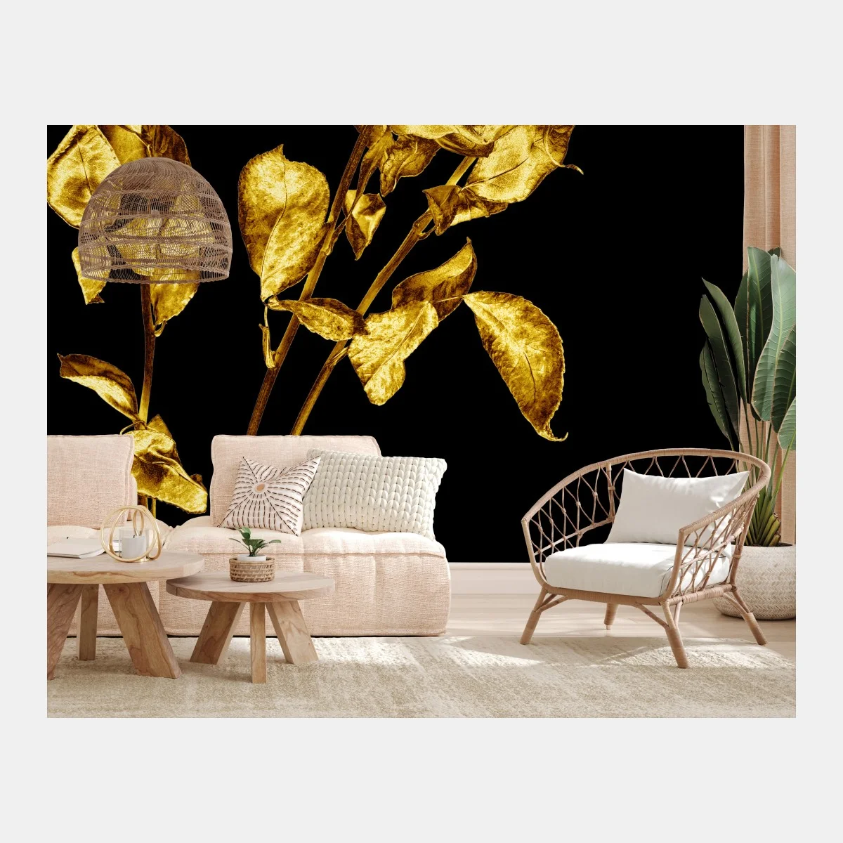 Fototapeta złote róże na czarnym tle – Wallissimo® Fototapeta złote róże na czarnym tle – Wallissimo®