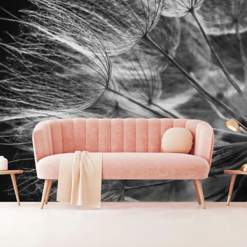 Fototapeta delikatny puch dmuchawca w monochromie