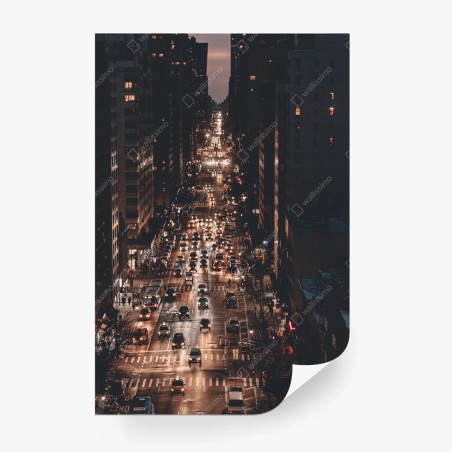 Fototapeta Manhattan nocna aleja – Wallissimo®