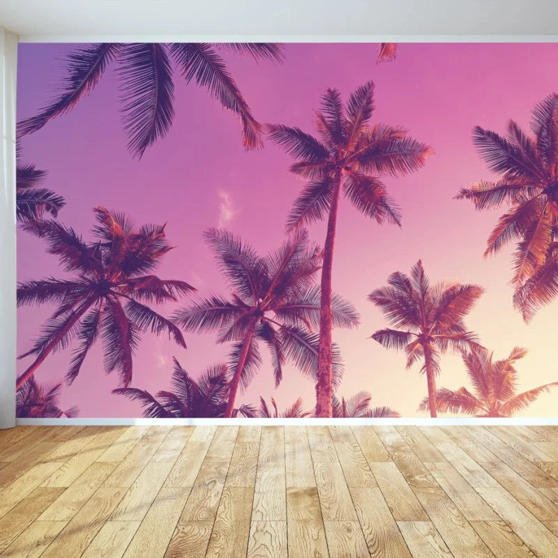 Fototapeta tropikalne palmy o zachodzie słońca