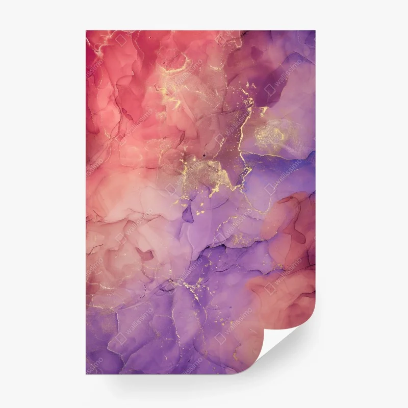 Fototapeta eteryczna różowo-fioletowa marmurowa grafika