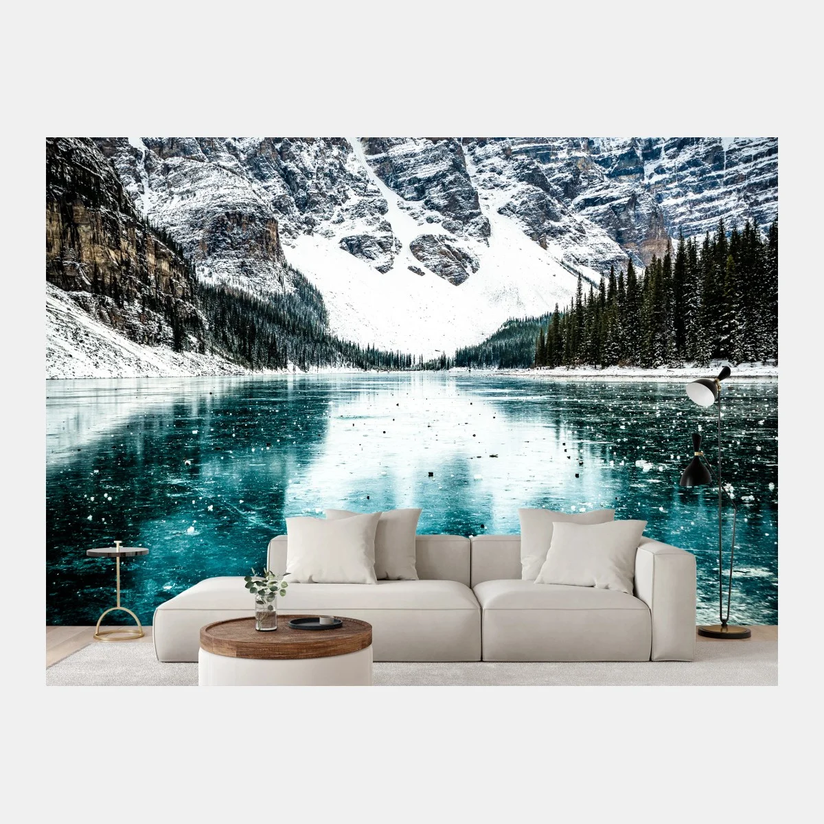 Fototapeta lodowe turkusowe odbicie gór – Wallissimo® Fototapeta lodowe turkusowe odbicie gór – Wallissimo®