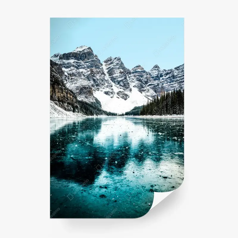 Fototapeta lodowe turkusowe odbicie gór – Wallissimo® Fototapeta lodowe turkusowe odbicie gór – Wallissimo®