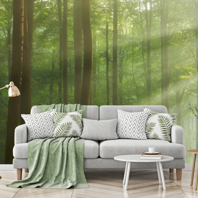 Fototapeta poranne światło w lesie