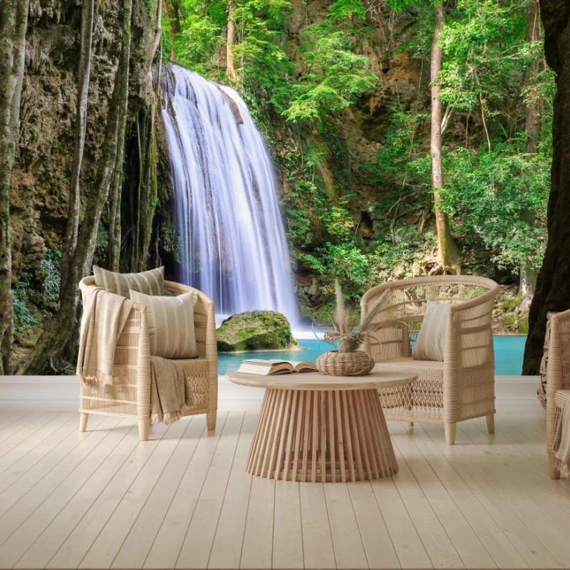 Fototapeta spokojny wodospad w Parku Narodowym Erawan