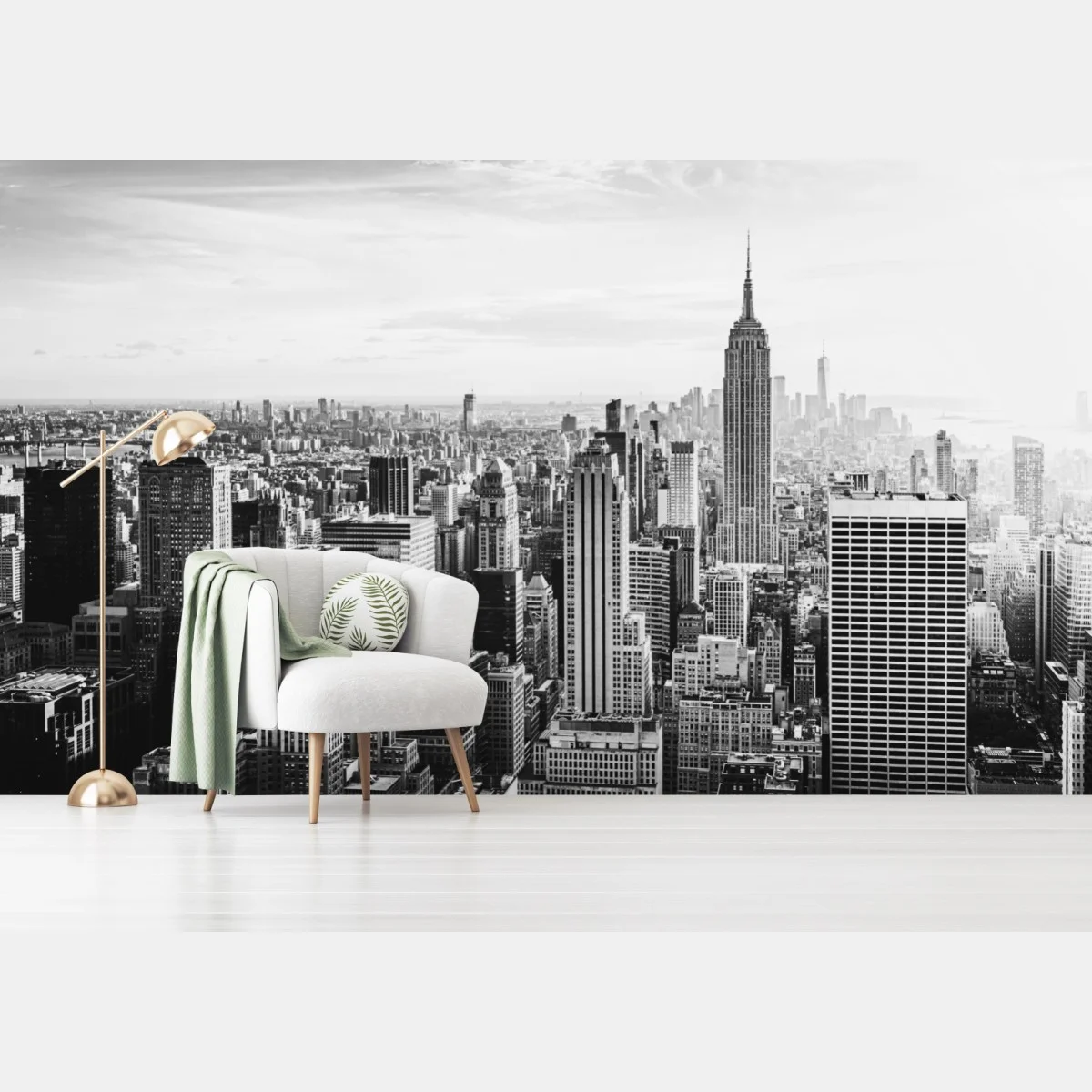 Fototapeta Nowy Jork panorama w odcieniach szarości – Wallissimo® Fototapeta Nowy Jork panorama w odcieniach szarości – Wallissimo®