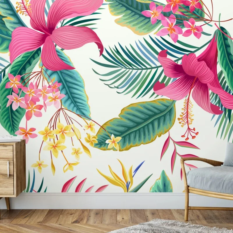 Fototapeta tropikalny botaniczny wzór kwiatowy