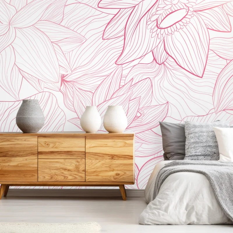 Fototapeta delikatny różowy wzór kwiatowy