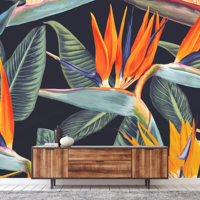 Fototapeta tropikalny wzór ze strelicjami