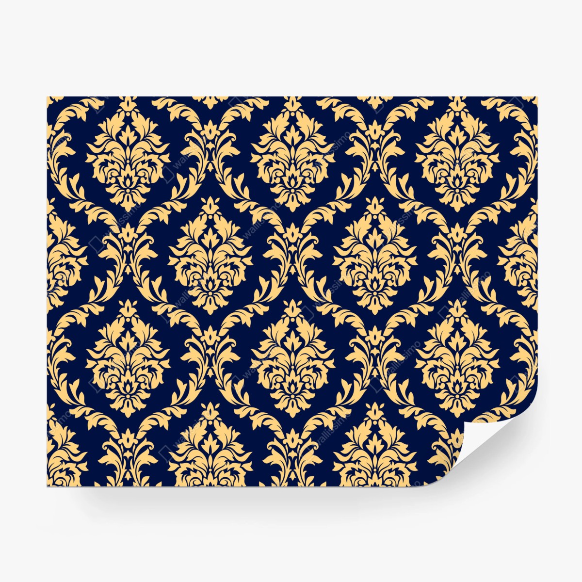 Fototapeta wzór damaskowy w odcieniach złota i granatu – Wallissimo®