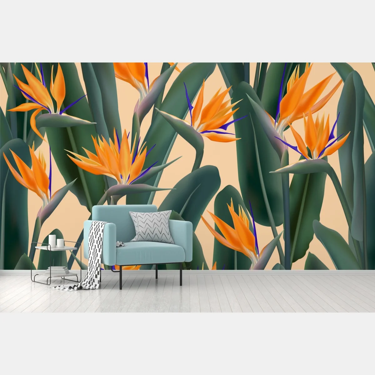 Fototapeta tropikalny wzór strelicji – Wallissimo® Fototapeta tropikalny wzór strelicji – Wallissimo®