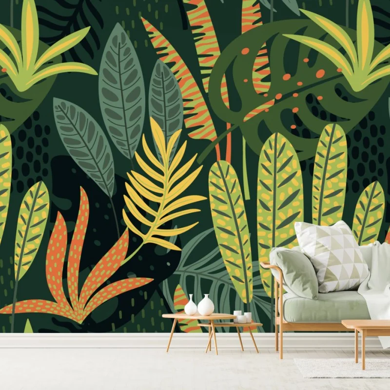 Fototapeta tropikalna dżungla bujnych liści