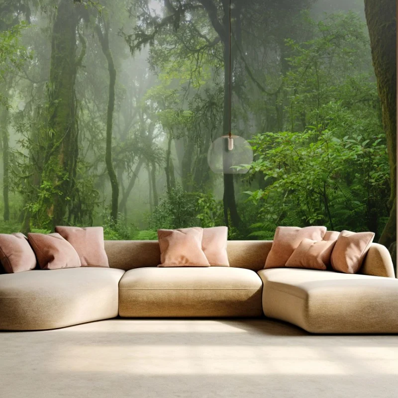 Fototapeta mglisty tropikalny szlak w dżungli