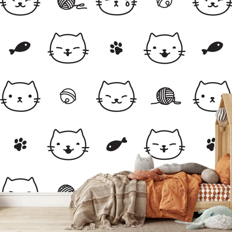 Fototapeta uroczy wzór z kotkami