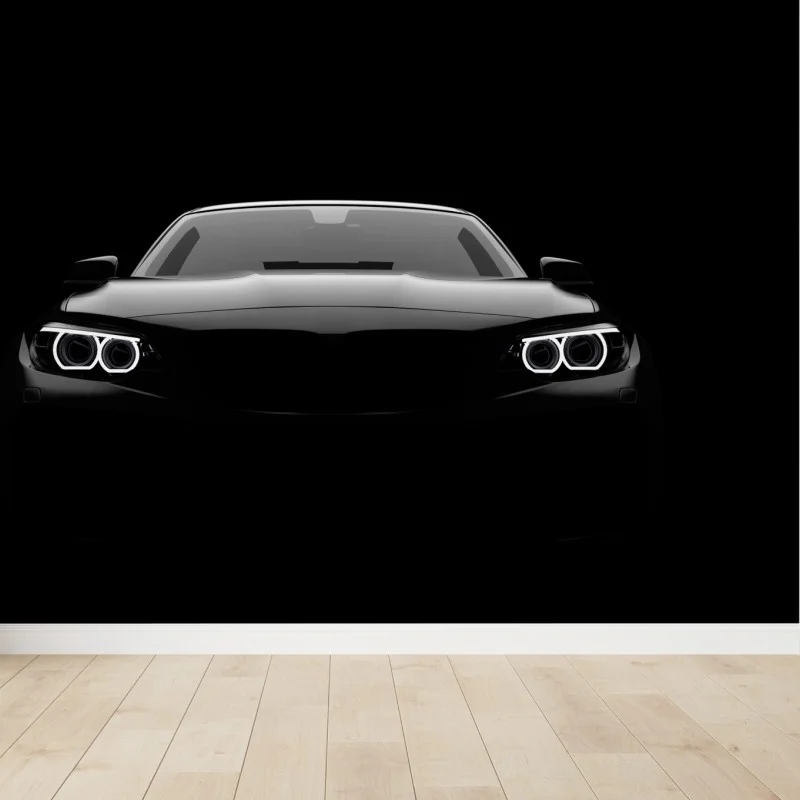 Fototapeta szykowny czarny samochód sportowy z przodu