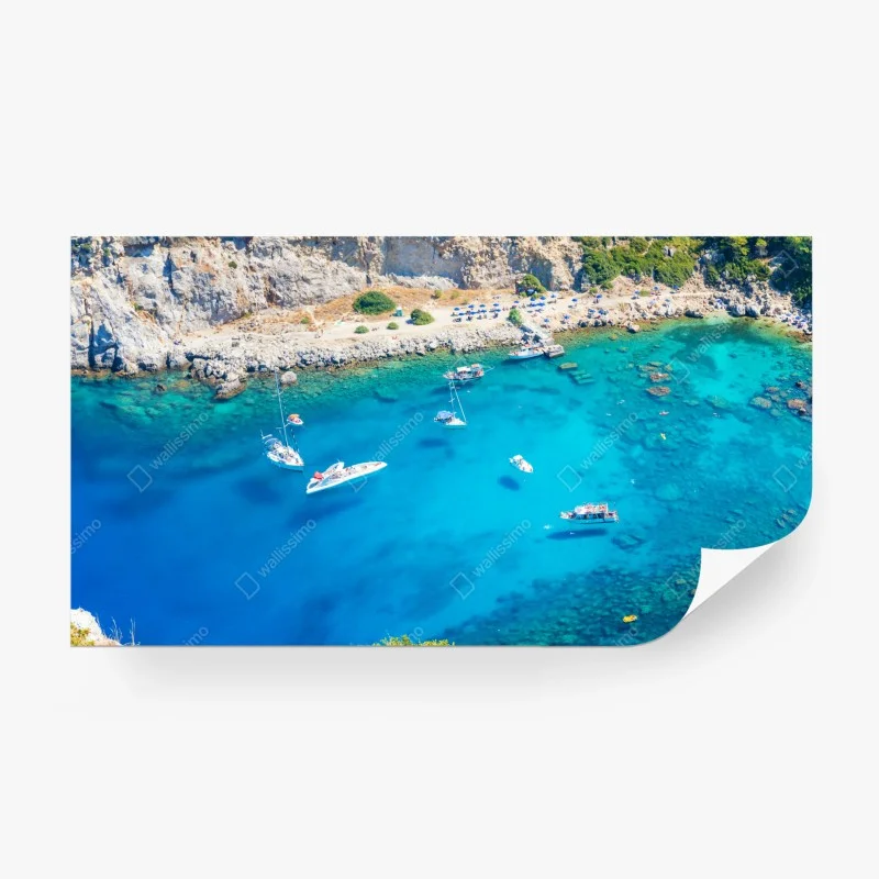 Fototapeta widok z lotu ptaka na zatokę Anthony Quinn, Rodos