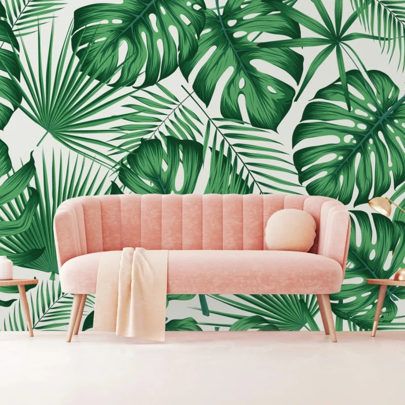 Fototapeta tropikalny wzór liści monstery i palm