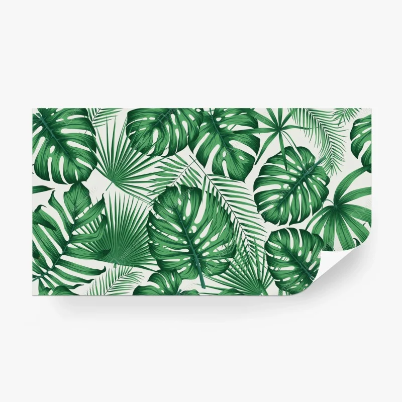 Fototapeta tropikalny wzór liści monstery i palm