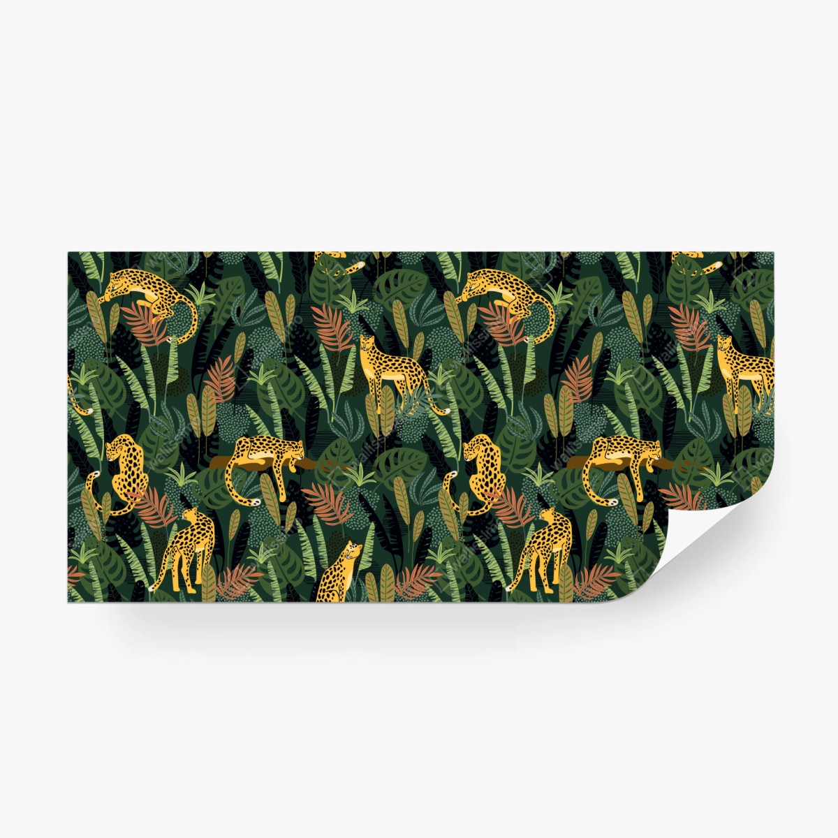 Fototapeta tropikalny wzór z lampartami – Wallissimo®