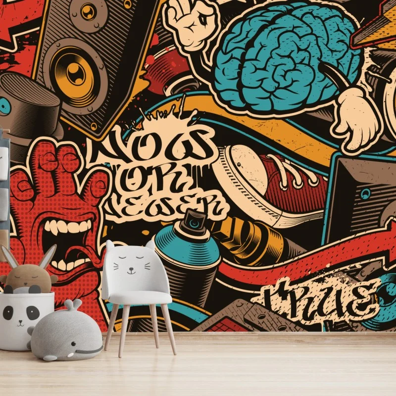 Fototapeta miejski kolaż graffiti i pop-artu