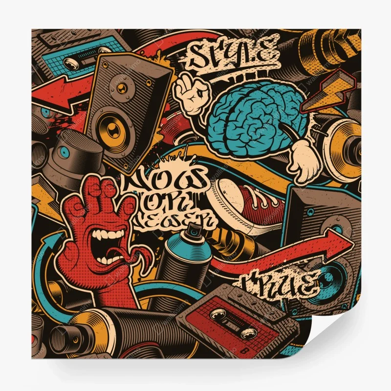 Fototapeta miejski kolaż graffiti i pop-artu