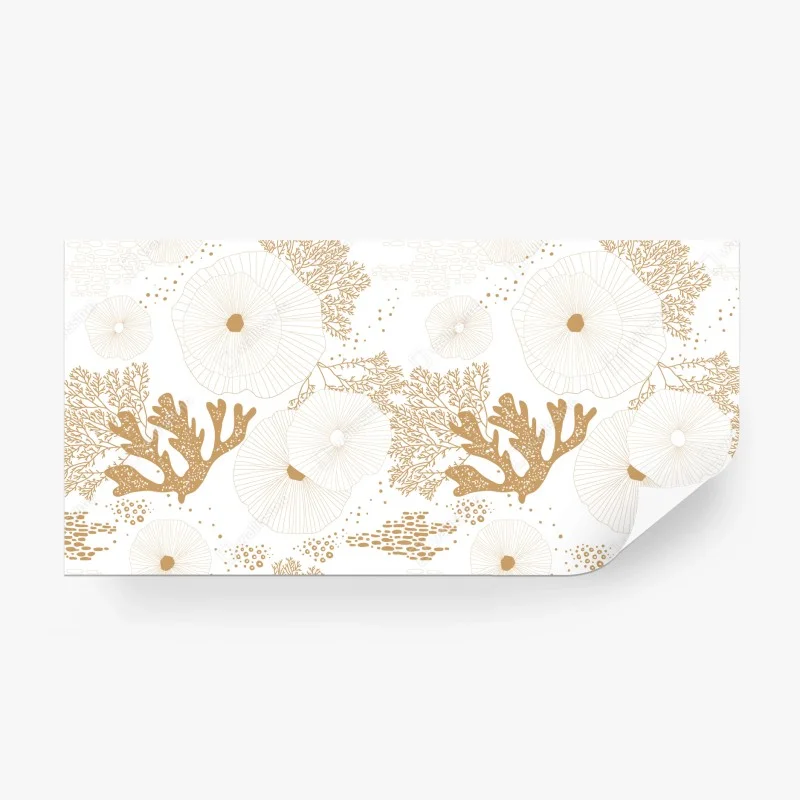 Fototapeta delikatny złoty wzór koralowy