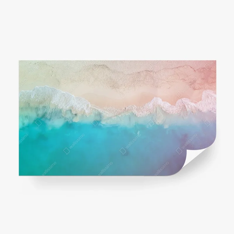 Fototapeta pastelowa turkusowa plaża z lotu ptaka