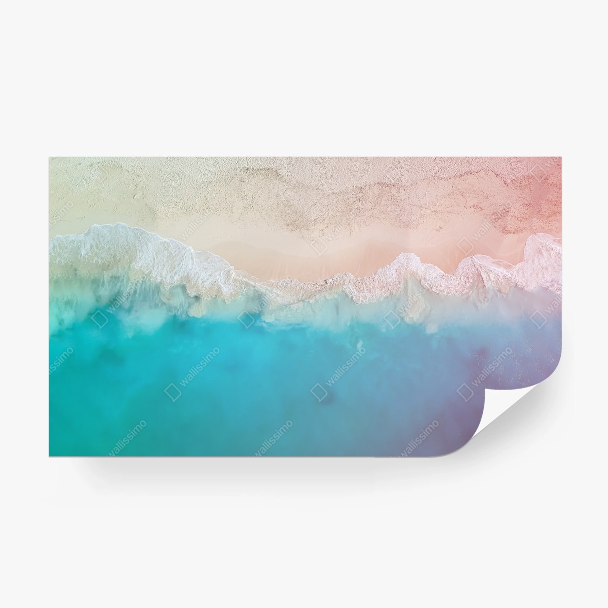 Fototapeta pastelowa turkusowa plaża z lotu ptaka – Wallissimo®