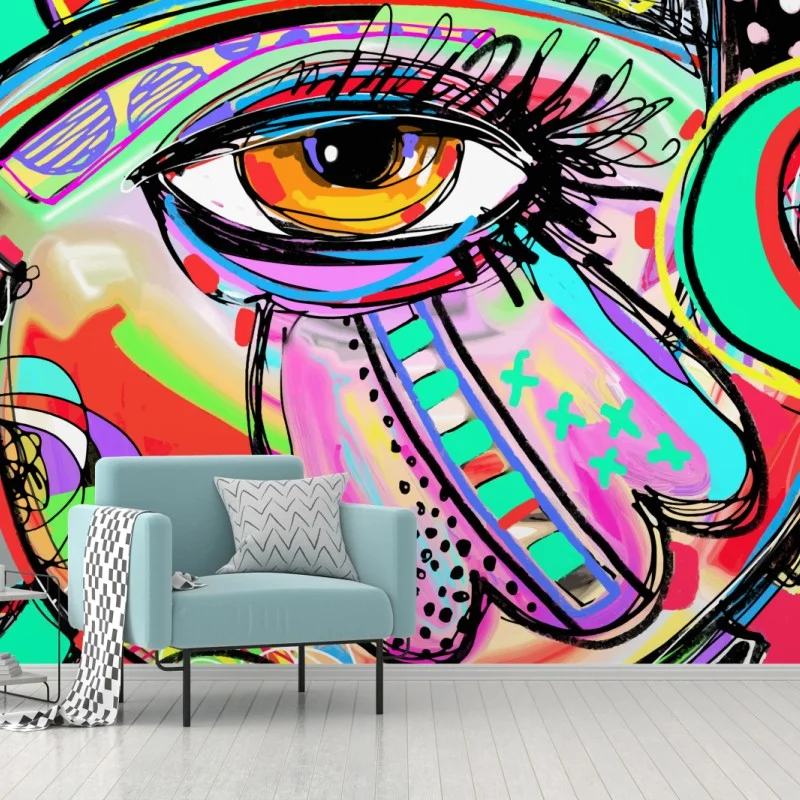 Fototapeta żywe abstrakcyjne oko w stylu pop art