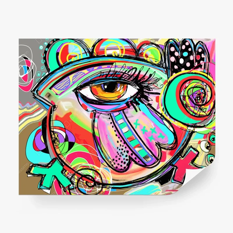 Fototapeta żywe abstrakcyjne oko w stylu pop art