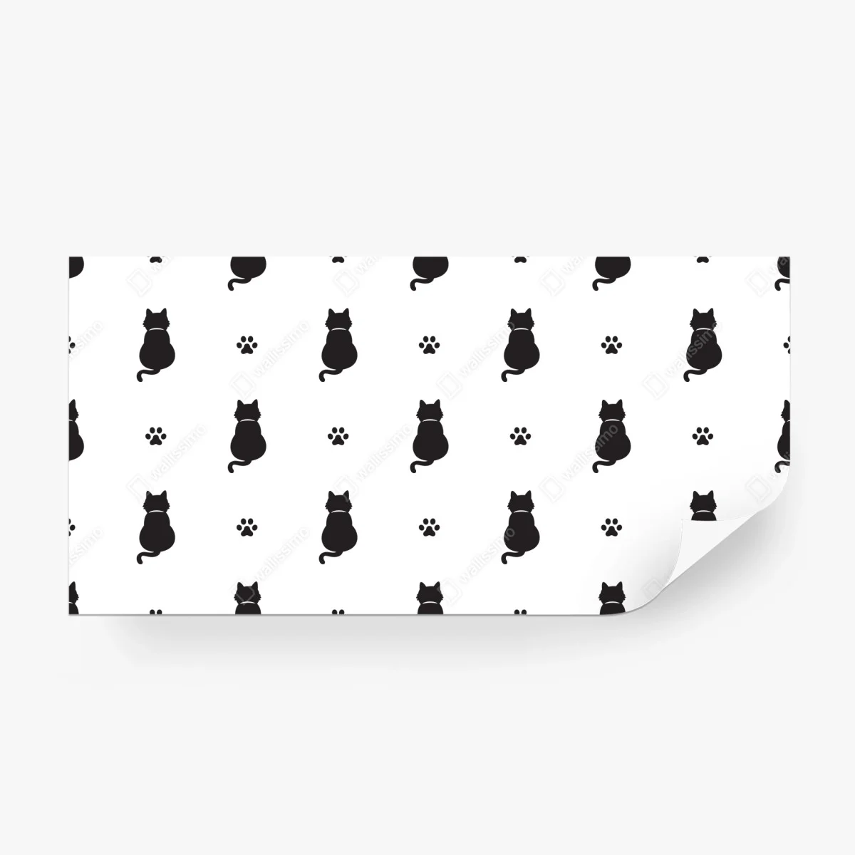 Fototapeta wzór czarnych sylwetek kotów – Wallissimo®