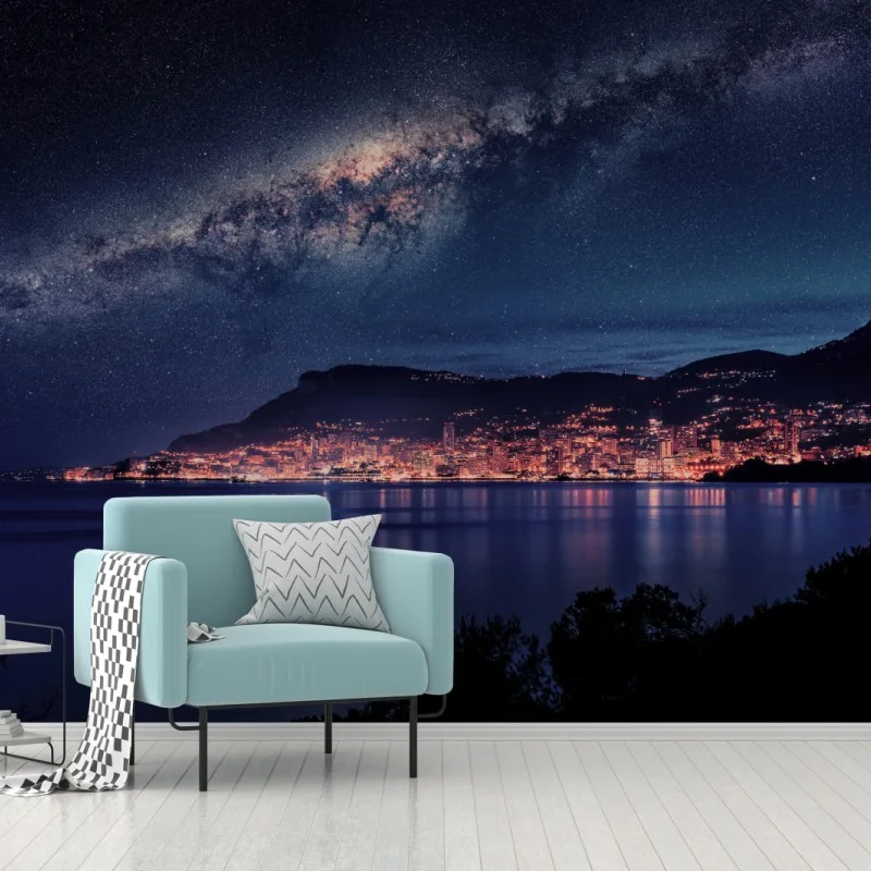 Fototapeta nocna zatoka pod rozgwieżdżonym niebem