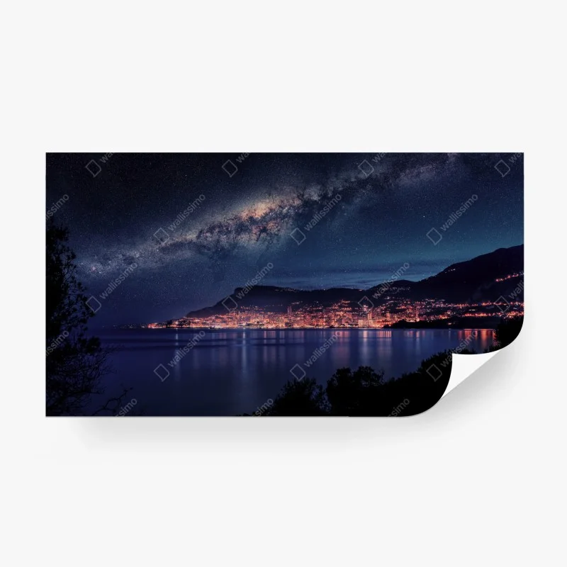 Fototapeta nocna zatoka pod rozgwieżdżonym niebem