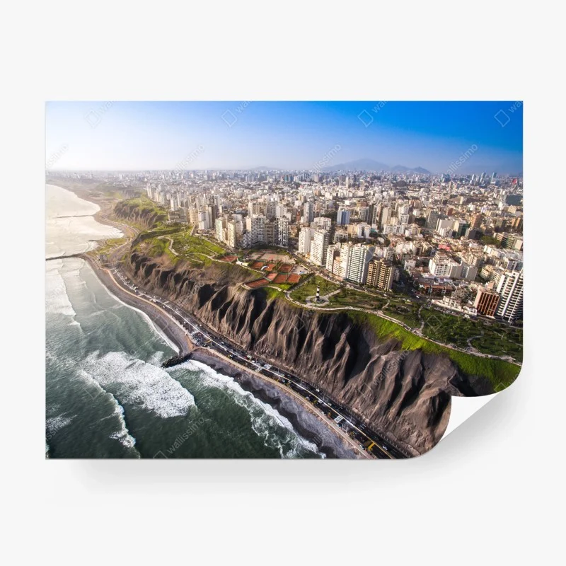Fototapeta panorama wybrzeża Miraflores, Lima