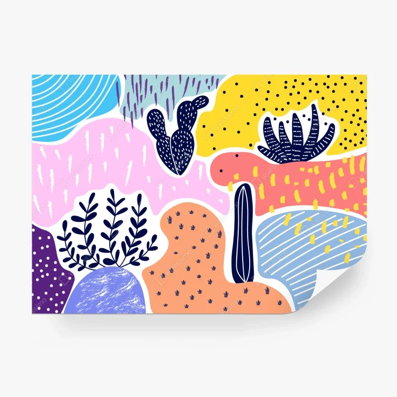 Fototapeta zabawny abstrakcyjny wzór roślinny