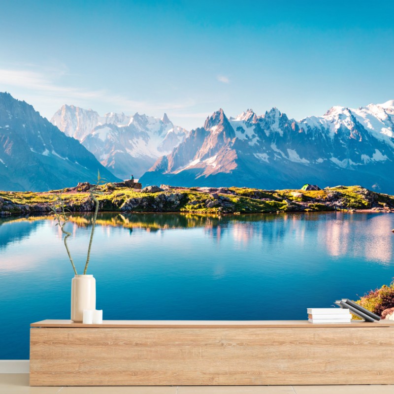 Fototapeta Lac Blanc z widokiem na Mont Blanc