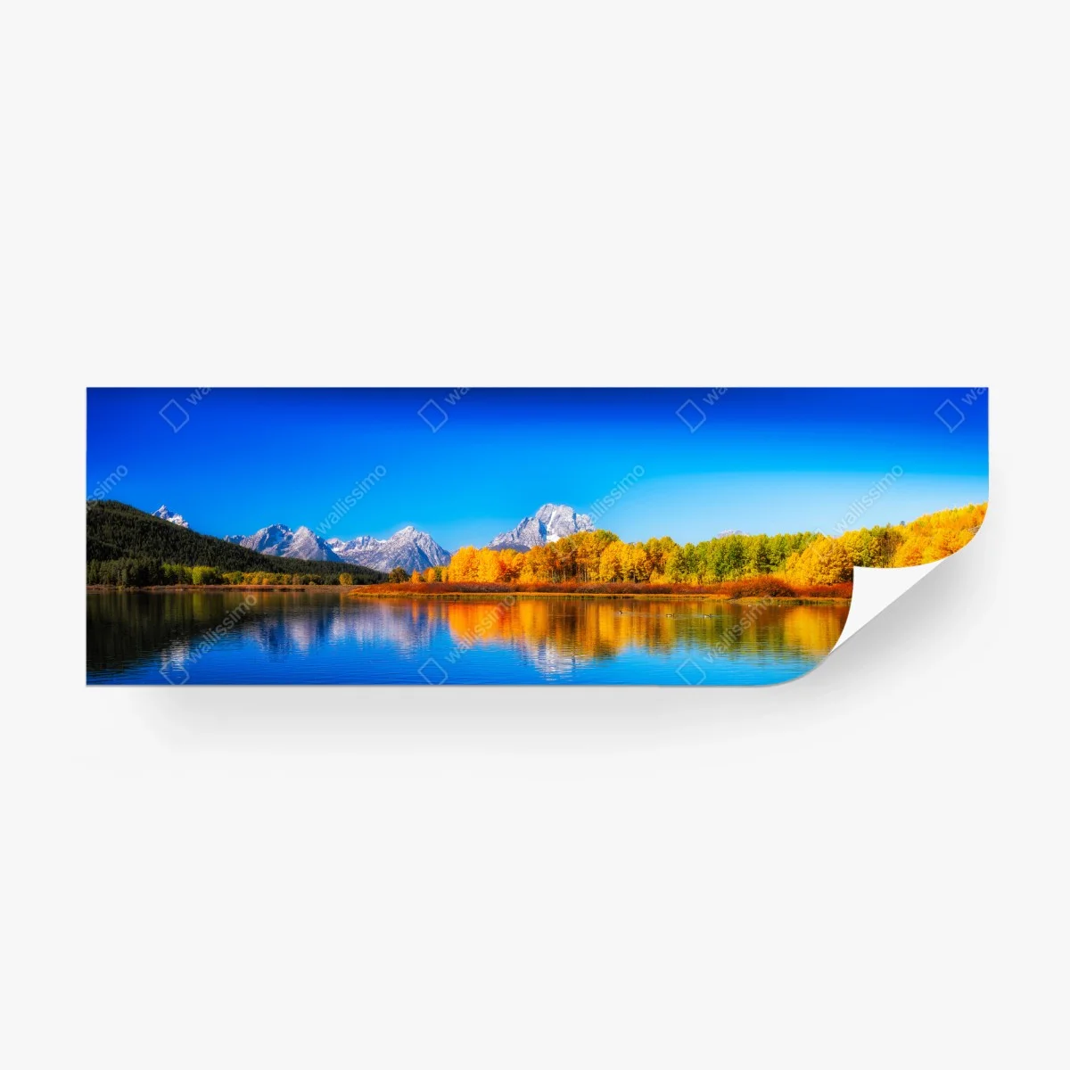 Fototapeta jesienna panorama gór i jeziora – Wallissimo® Fototapeta jesienna panorama gór i jeziora – Wallissimo®