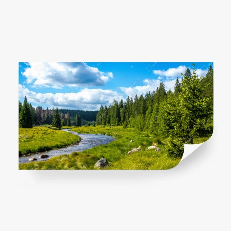 Fototapeta spokojna rzeka nad łąką – Wallissimo® Fototapeta spokojna rzeka nad łąką – Wallissimo®