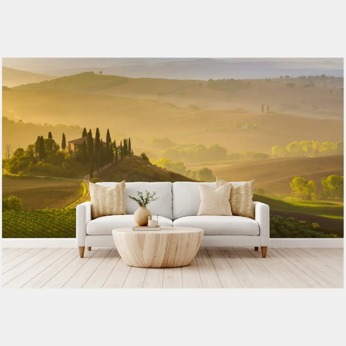 Fototapeta mglisty poranek nad Val d'Orcia – Wallissimo® Fototapeta mglisty poranek nad Val d'Orcia – Wallissimo®