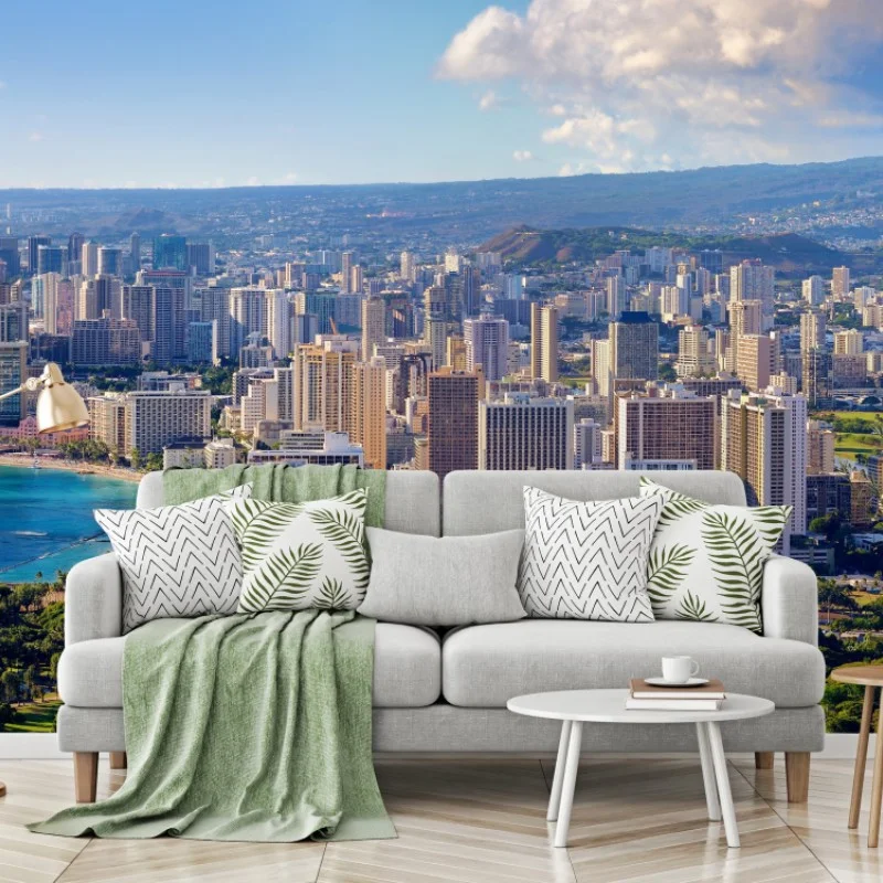 Fototapeta panoramiczny widok na nadmorskie miasto