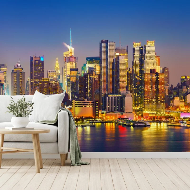 Fototapeta panorama Manhattanu o zmierzchu