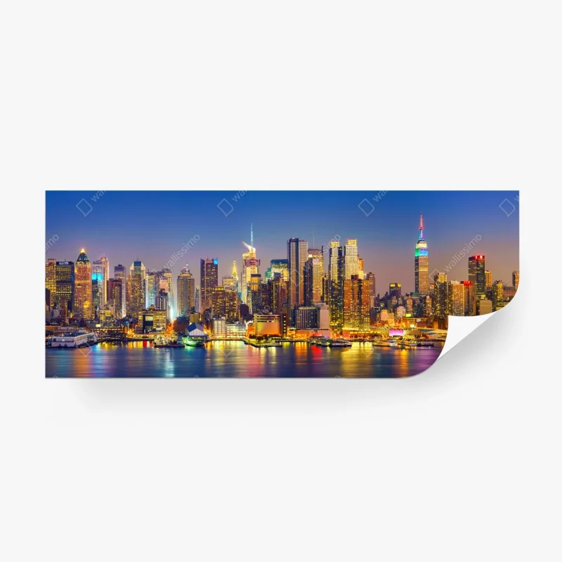 Fototapeta panorama Manhattanu o zmierzchu