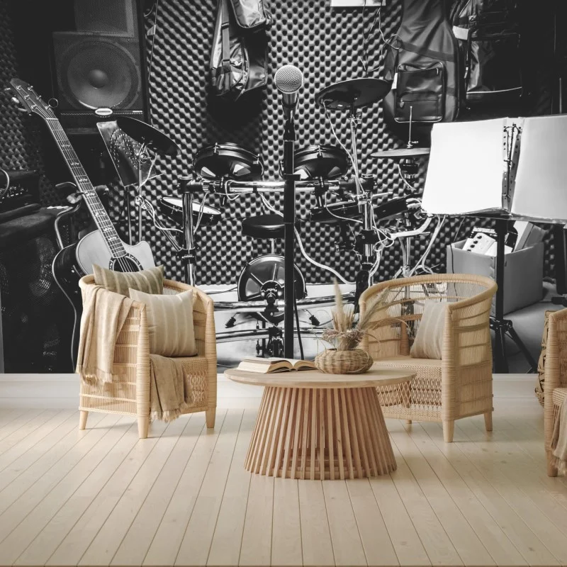 Fototapeta monochromatyczne studio muzyczne