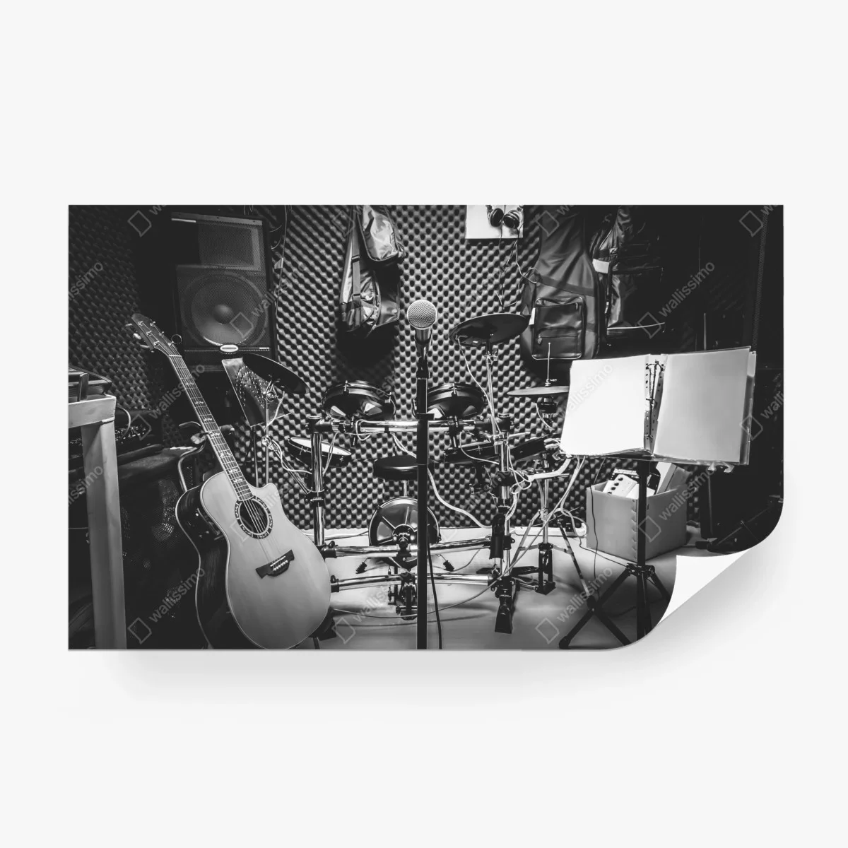 Fototapeta monochromatyczne studio muzyczne – Wallissimo®