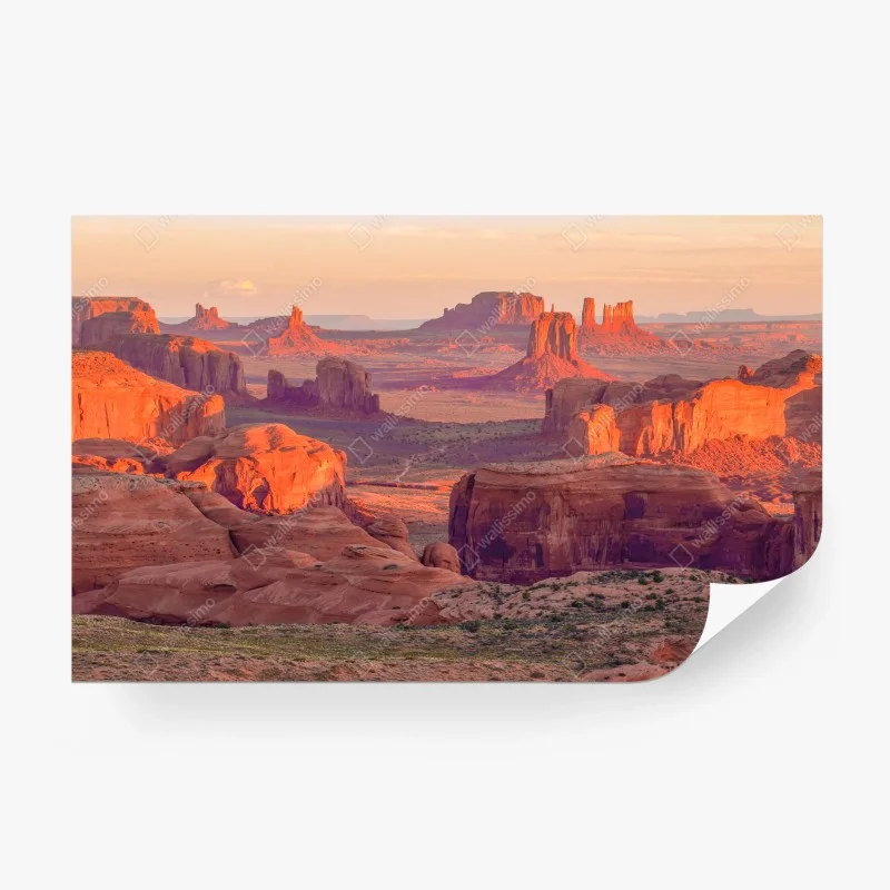 Fototapeta zachód słońca nad Monument Valley z Hunts Mesa