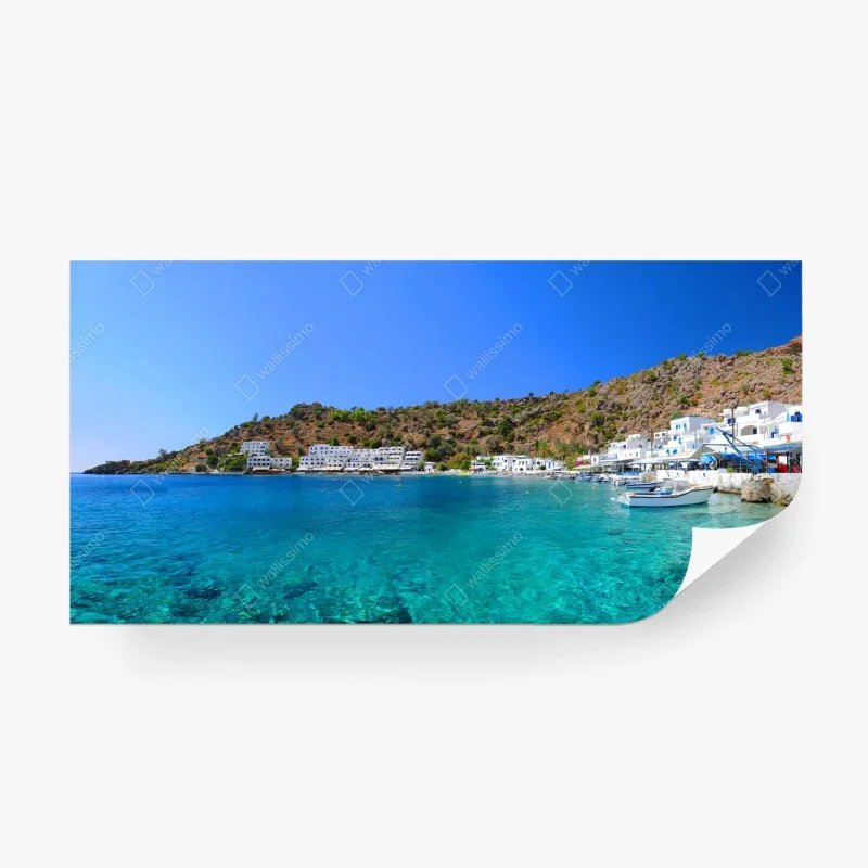 Fototapeta słoneczna zatoka śródziemnomorska z turkusową wodą