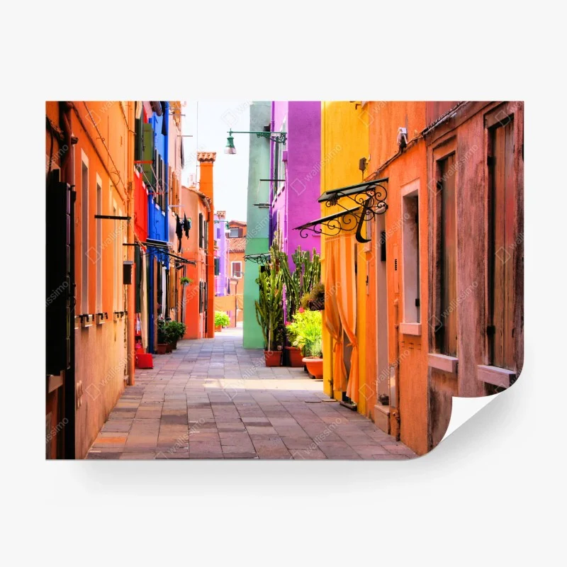 Fototapeta kolorowa śródziemnomorska uliczka